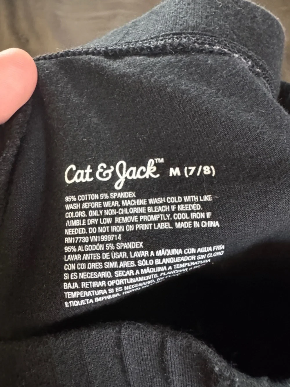 Cat & Jack Black Girls' Stretch Leggings / AA36